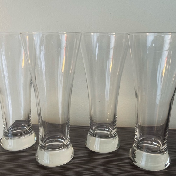 4-VINTAGE PILSNER BEER GLASSES, with FLAT/WEIGHTED BOTTOMS… - Picture 10 of 10